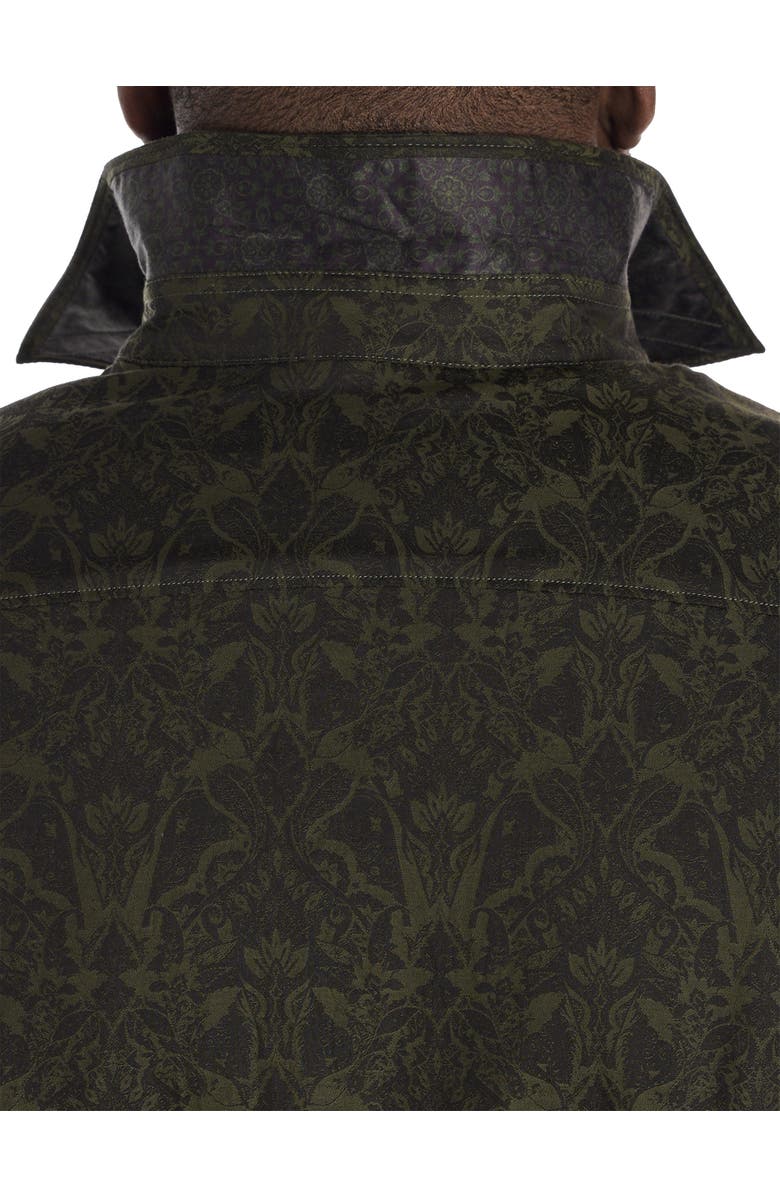 Robert Graham DXL Big & Tall Highland Tonal Sport Shirt, Alternate, color, Olive
