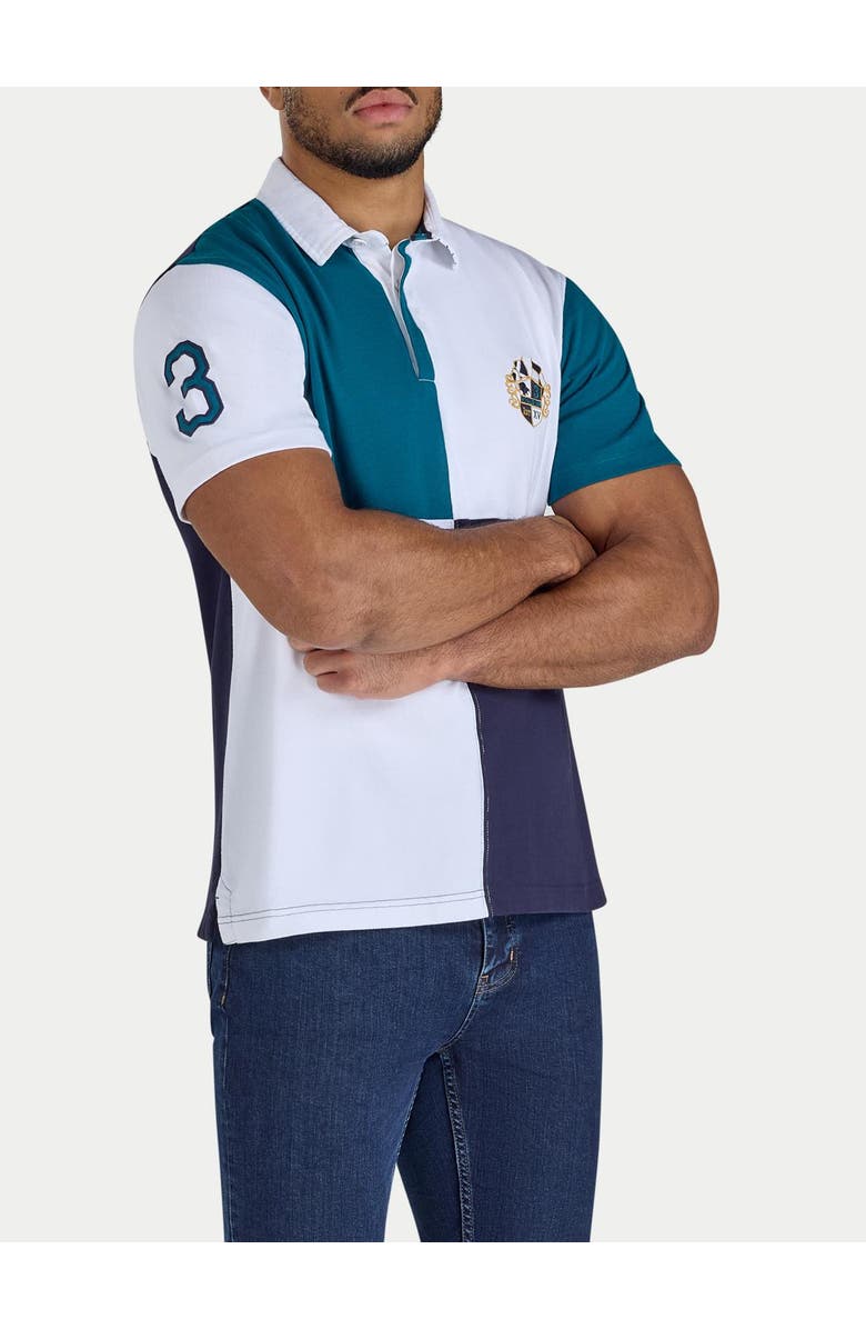 Raging Bull Cut & Sew Harlequin Rugby Shirt, Alternate, color, Teal