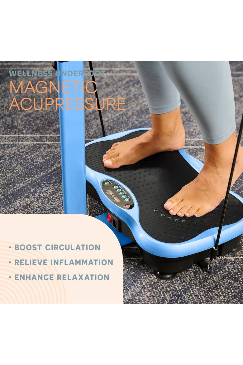 TrimLite Vibration Plate Exercise Machine with Handlebars for Full Body Fitness, Alternate, color, Blue