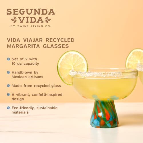 Twine Segunda Vida Viajar Margarita Glasses Set Of 2