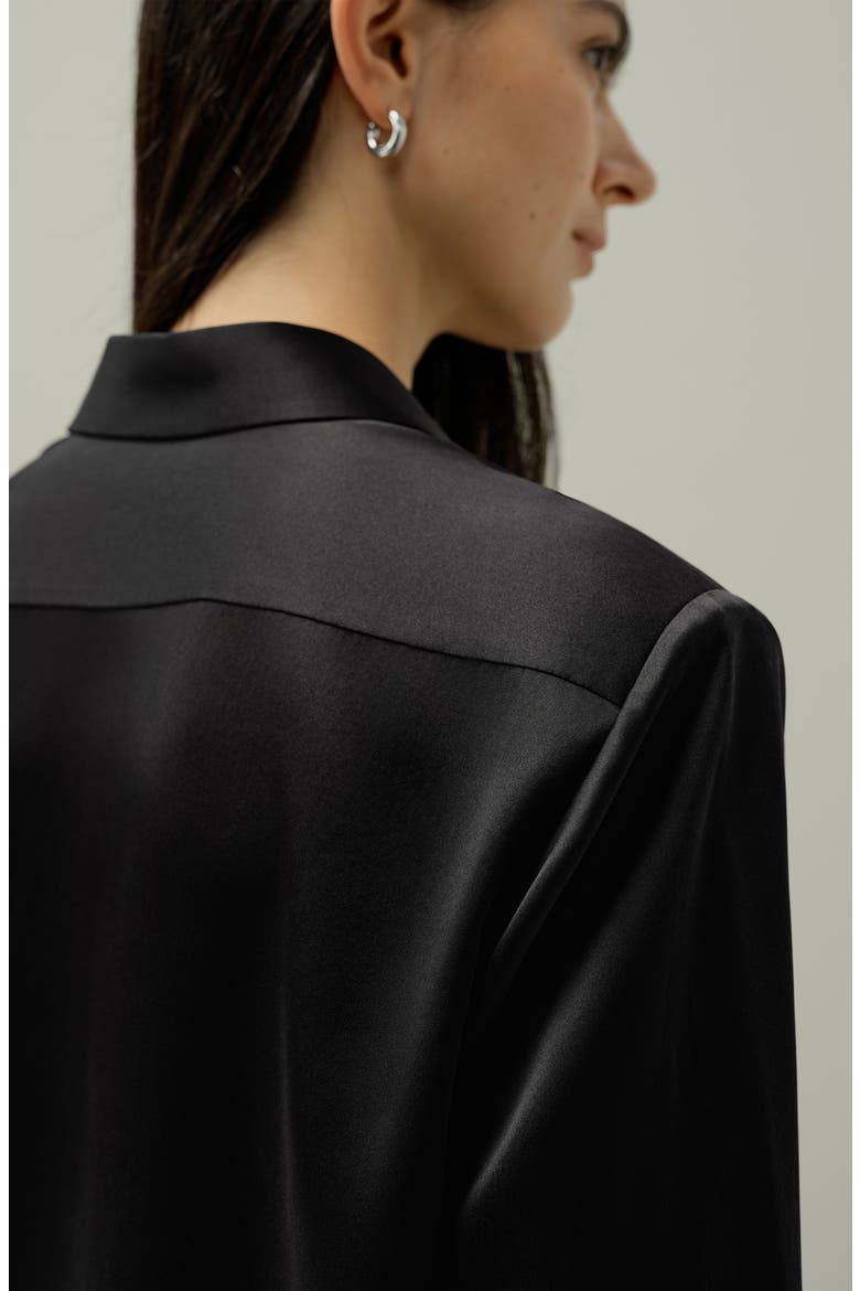 Women's Lilysilk X Lydia Tomlinson Bianca Silk Shirt, Alternate, color, Black