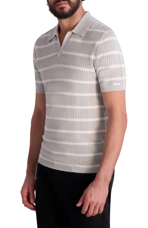 Karl Lagerfeld Paris Stripe Johnny Collar Polo Sweater