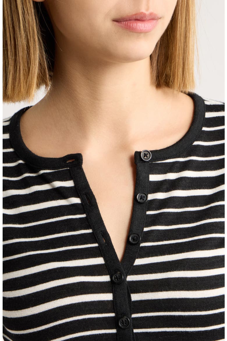 The Stripe Henley Top, Alternate, color, BLACK MULTI