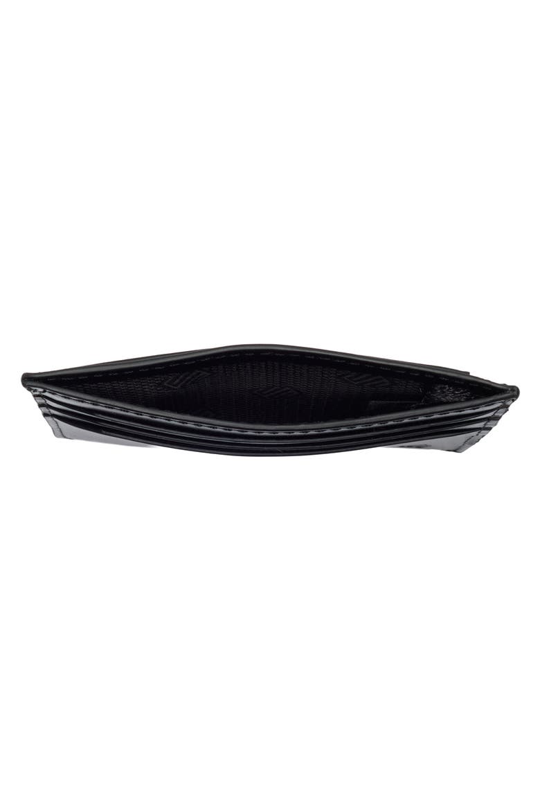 Brushoff Leather Card Wallet, Alternate, color, BLACK