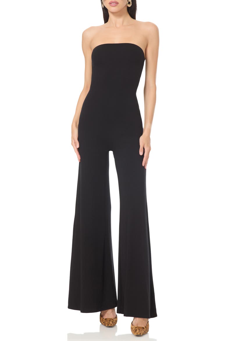 Nicola Strapless Catsuit, Main, color, NOIR