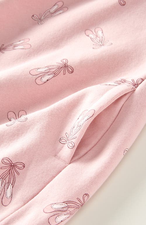 Tucker + Tate Kids' Print Cotton Hooded Tunic Sweatshirt Dress In Pink