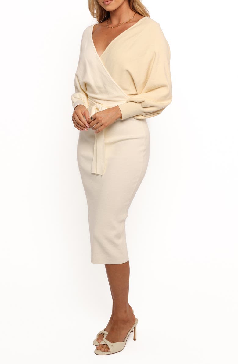 Petal & Pup Nate Long Sleeve Sweater Dress, Alternate, color, White