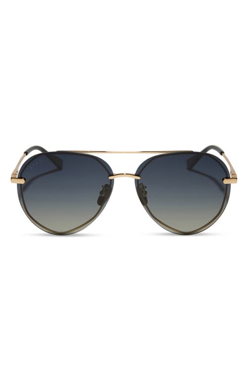 Diff Lenox 62mm Oversize Polarized Gradient Aviator Sunglasses In Multi