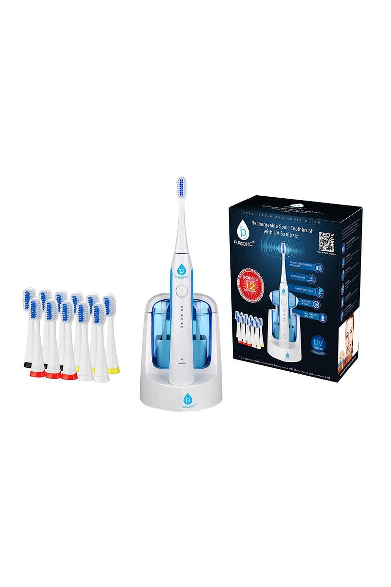 Sonic Toothbrush with UV Sanitizing Function in White, Main, color, White