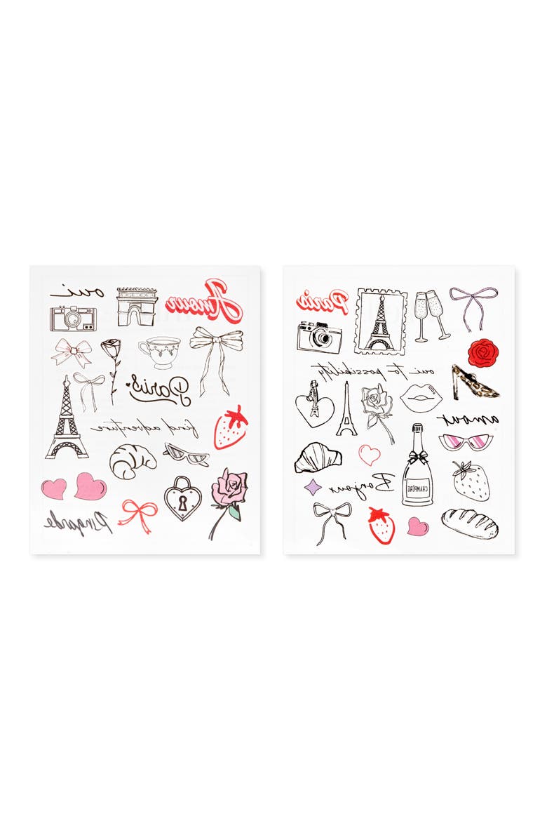 Emily in Paris Temporary Tattoos, Alternate, color, MULTI