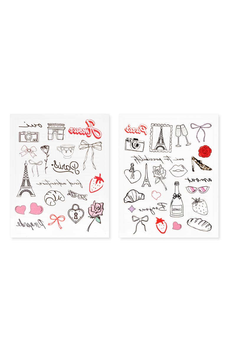 INKED by Dani Emily in Paris Temporary Tattoos, Alternate, color, Multi