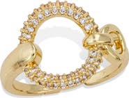SAVVY CIE JEWELS Open Oval Cubic Zirconia Ring