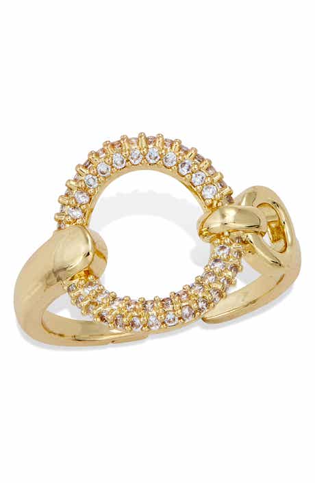 SAVVY CIE JEWELS Open Oval Cubic Zirconia Ring