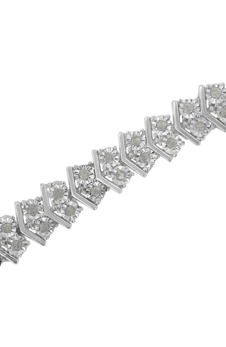 Haus of Brilliance Silver 1.0 cttw Diamond "Arrow" Shape Tennis Link Bracelet, Alternate, color, White