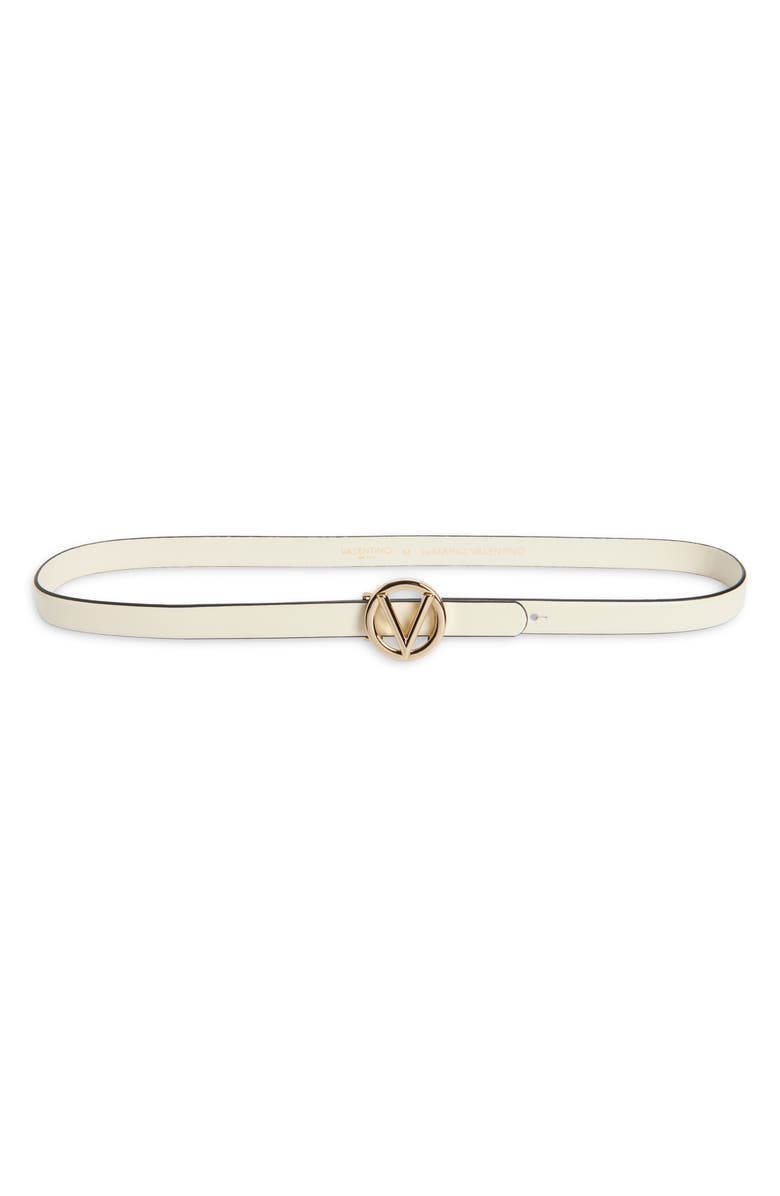 VALENTINO BY MARIO VALENTINO Baby Bombe VLOGO Leather Belt, Main, color, Milk