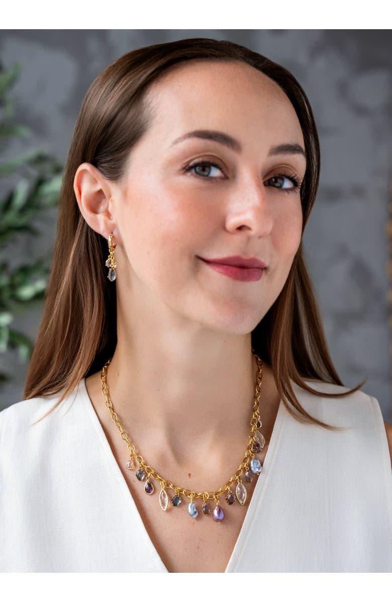 Loni Paul Jewelry Colorful Gemstone and Pearl Charm Necklace, Alternate, color,
