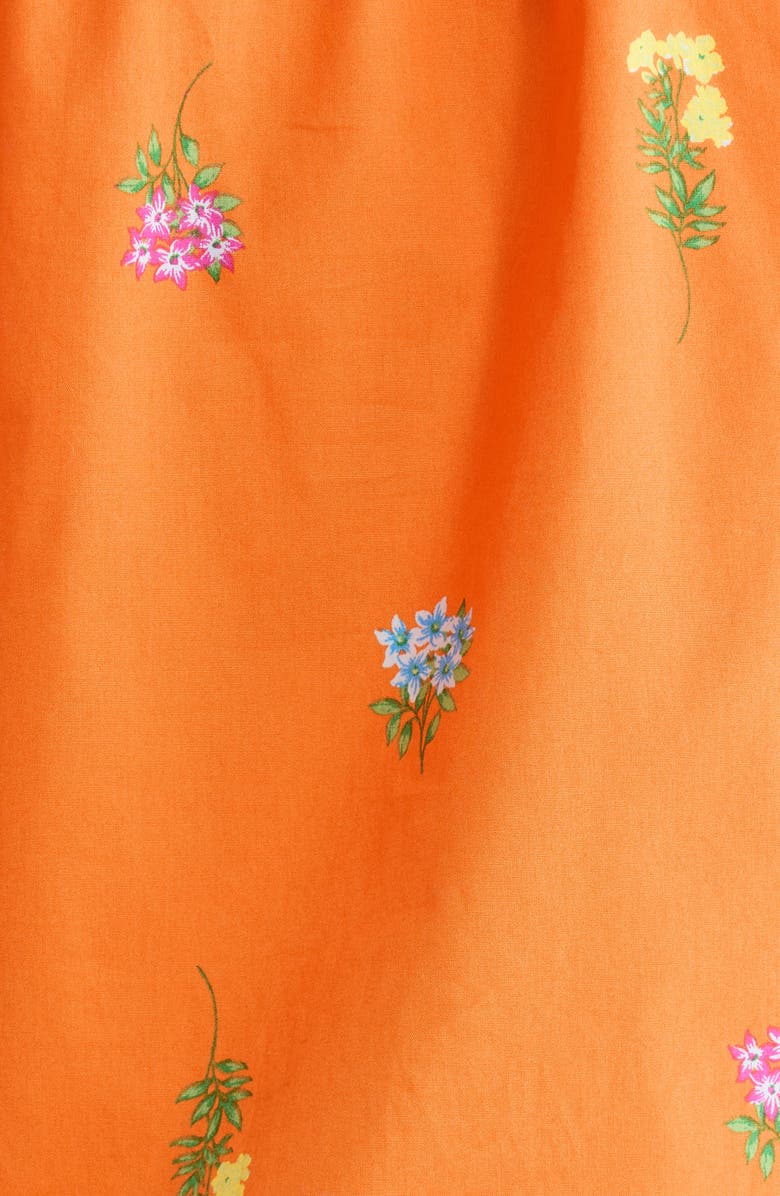 SUGARLIPS Mely Floral Puff Sleeve Cotton Top, Alternate, color, Orange-Multi