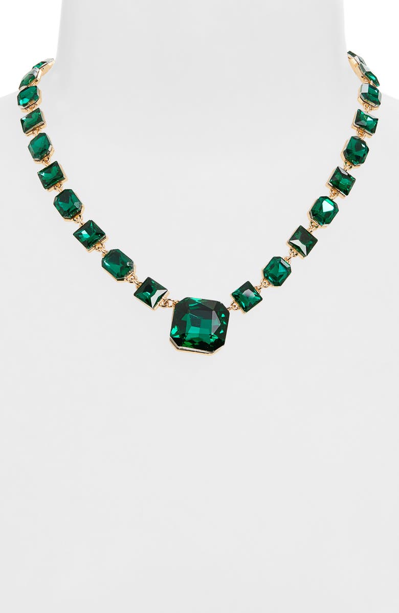 Tasha Crystal Statement Collar Necklace, Alternate, color, Gold/Emerald