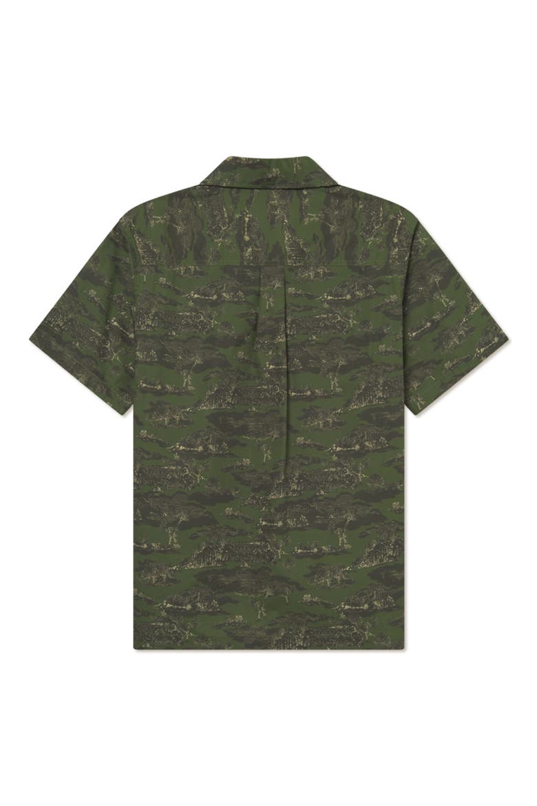 Lesley Ruins Camp Shirt, Alternate, color, CHIVE GREEN/ SUMMER MELON