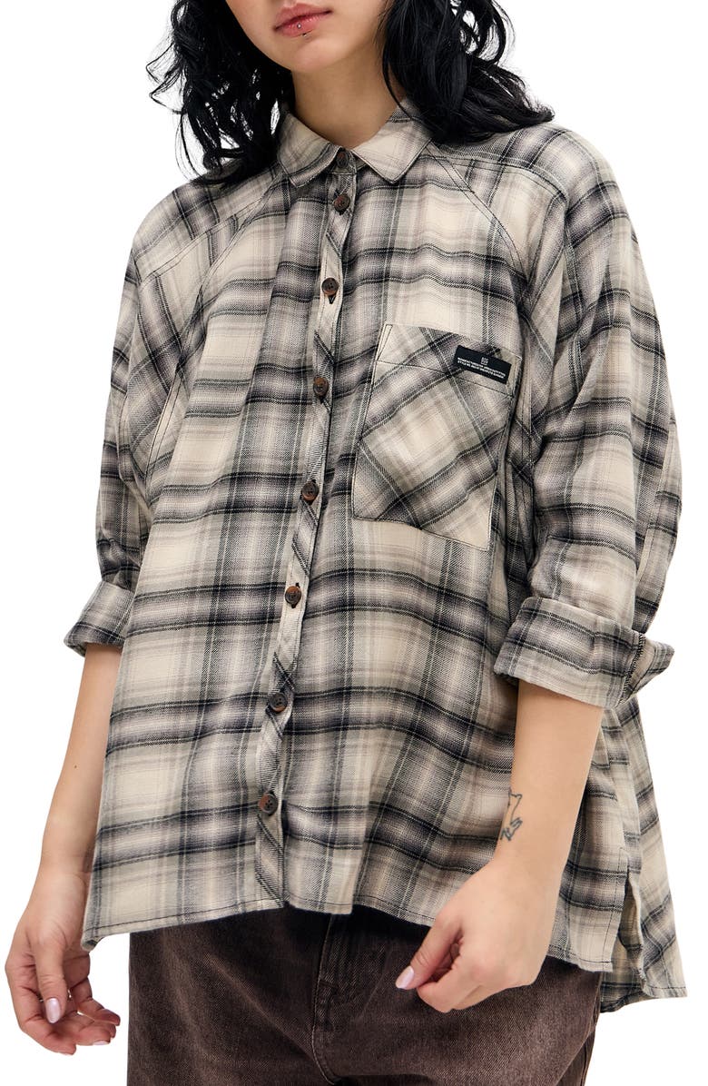BDG Urban Outfitters Brendan Check Oversize Button-Up Shirt, Main, color, Green Check