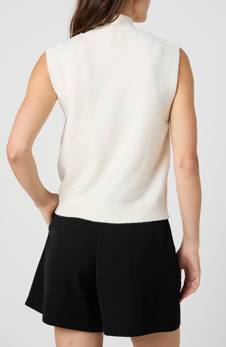 French Connection Lace Trim Sweater Vest, Alternate, color, Classic Cream