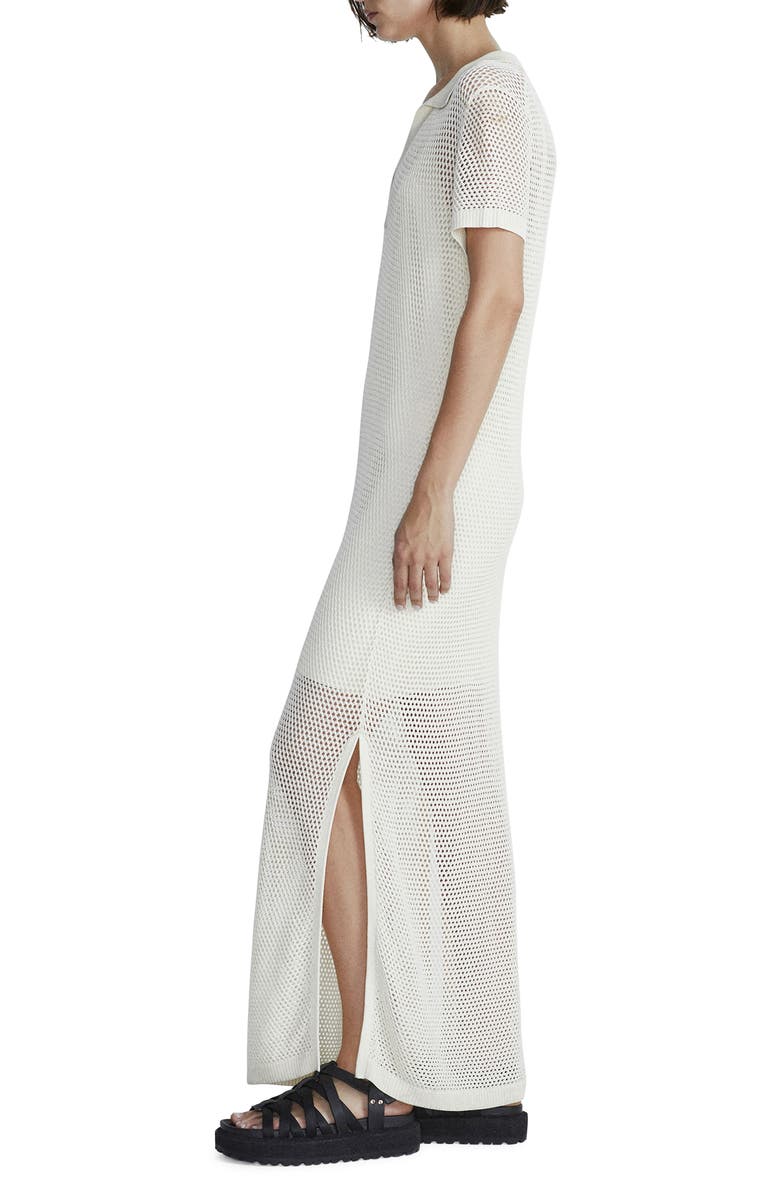 rag & bone Leah Open Knit Polo Maxi Dress, Alternate, color, 