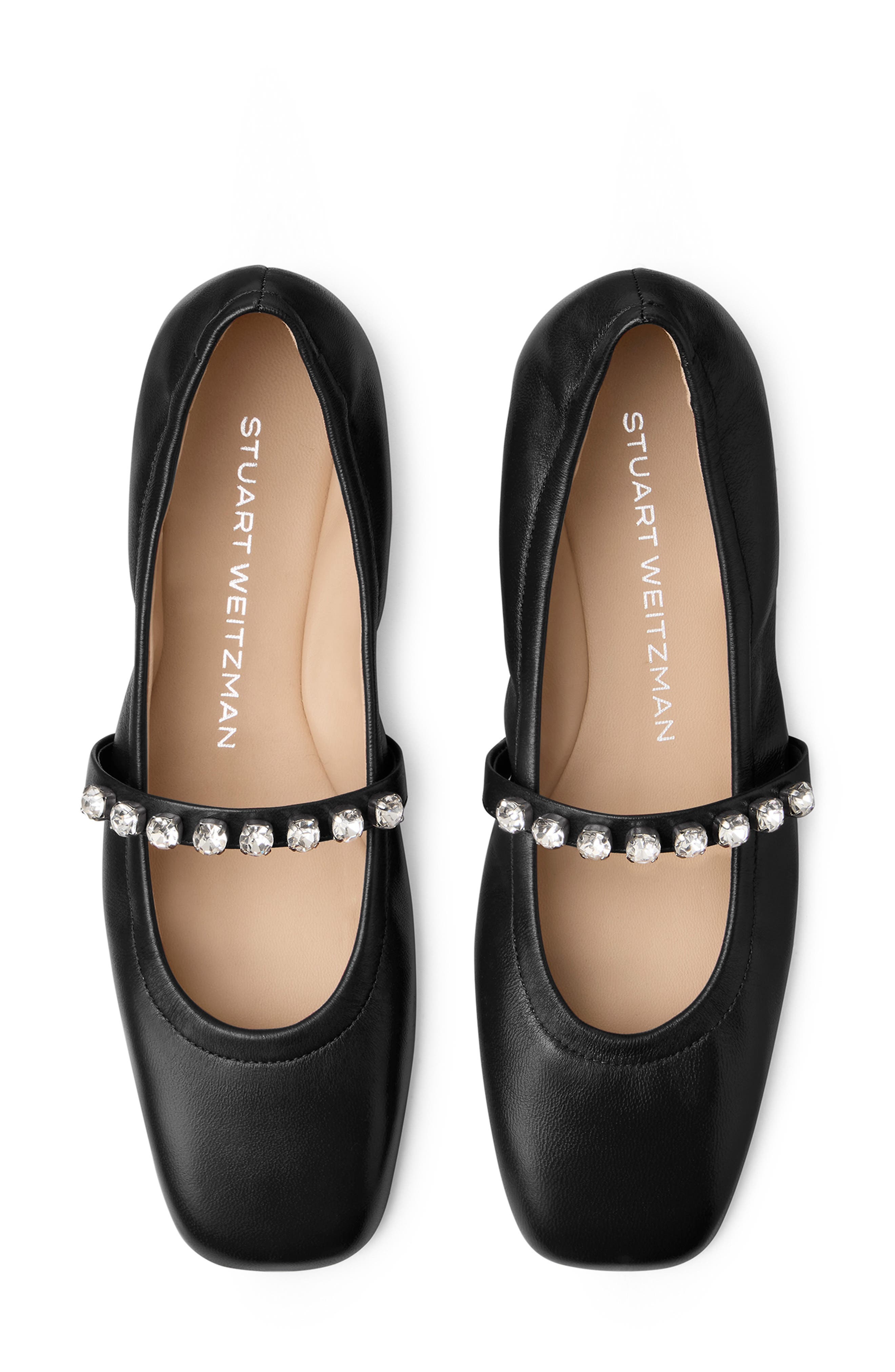 Stuart Weitzman Goldie Ballet Flat, Alternate, color, Black