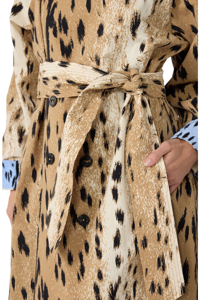 Kamirah Animal Print Trench Coat, Alternate, color, LEOPARD FAWN NEUTRAL BIG