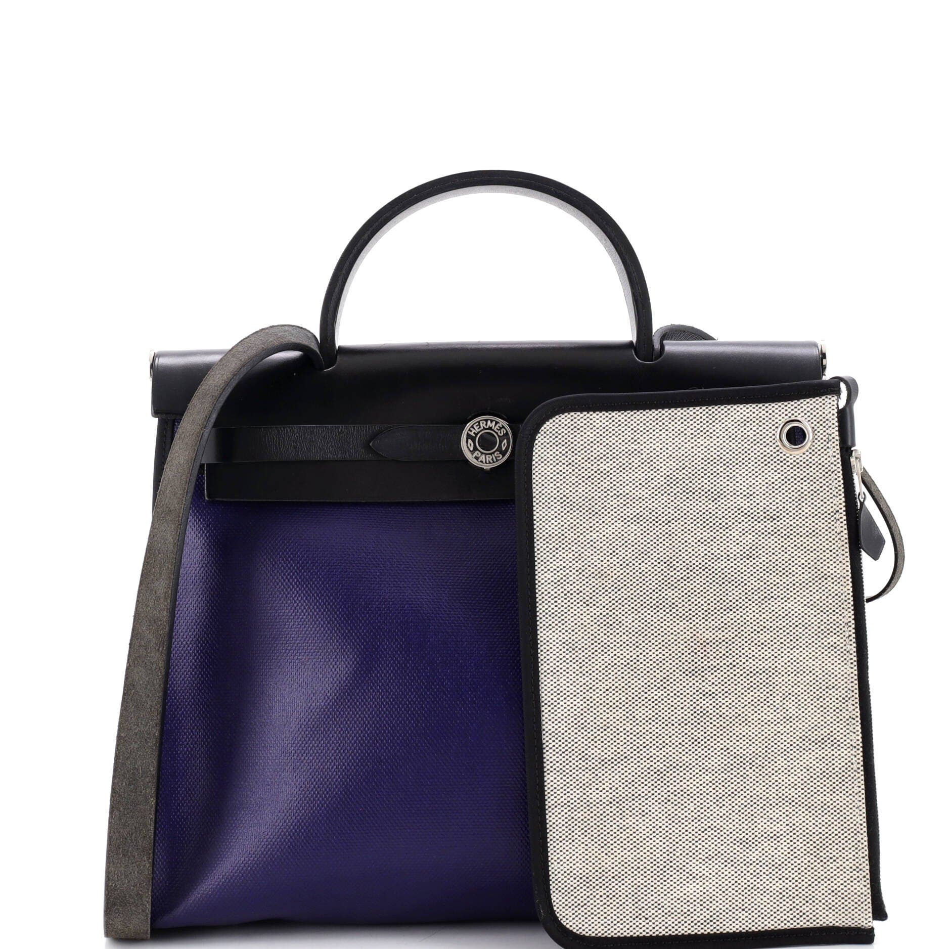 Herbag Zip Berline Vache Canvas and Leather 31, Alternate, color, Blue