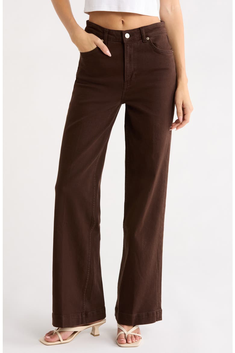 Bex Super Stretch High Waist Wide Leg Jeans, Main, color, MOLE