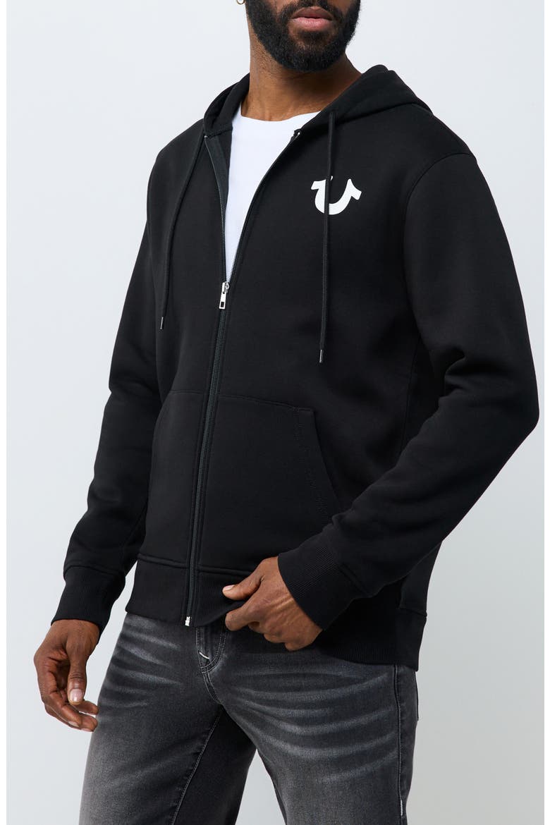 Tossed Buddha Full Zip Hoodie, Alternate, color, JET BLACK