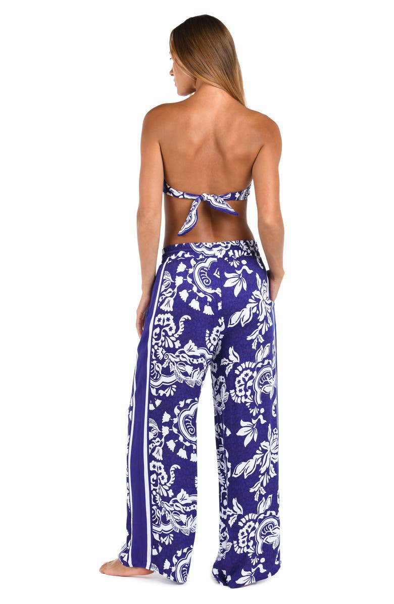 Sunshine 79 Flower Beach Cover-Up Pants, Alternate, color, Ultramarine