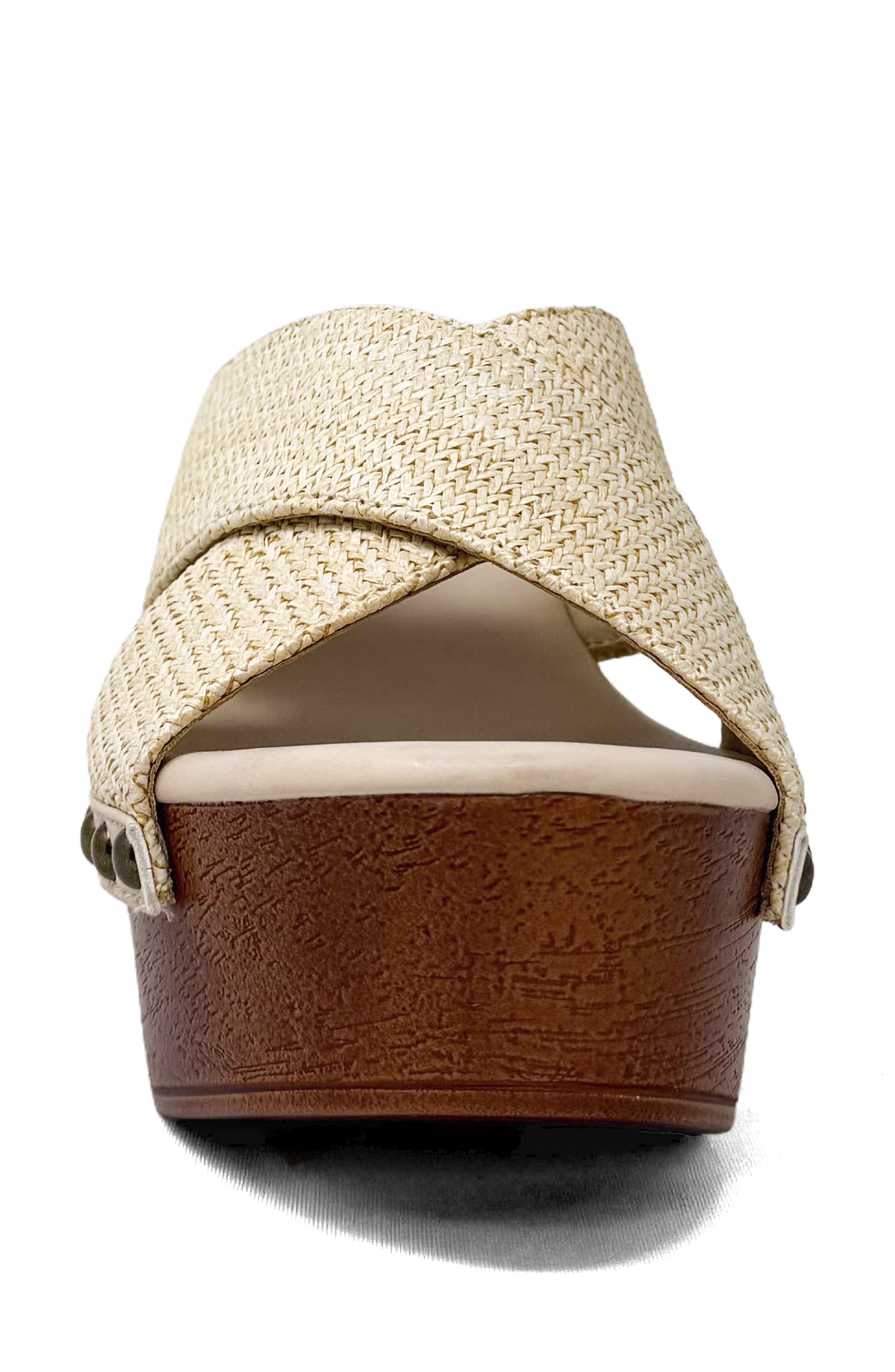 Ivanna Platform Slide Sandal, Alternate, color, NATURAL WOVEN