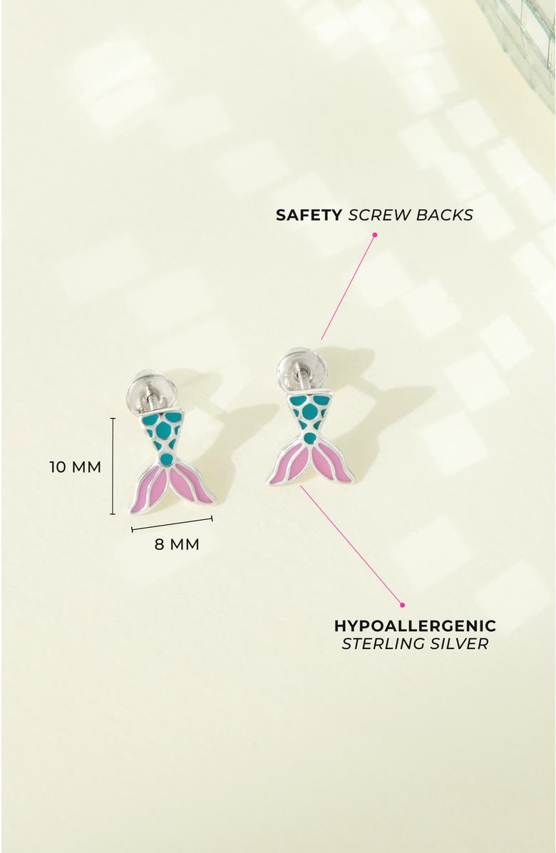 In Season Jewelry Mermaid Tail Girl Earrings, Alternate, color, Pink