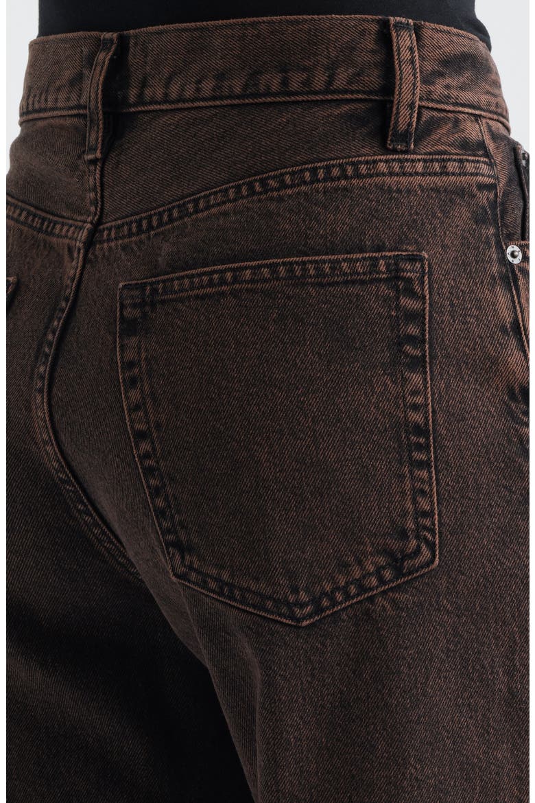 The Bow Crop Barrel Leg Jeans, Alternate, color, MOCHA BROWN