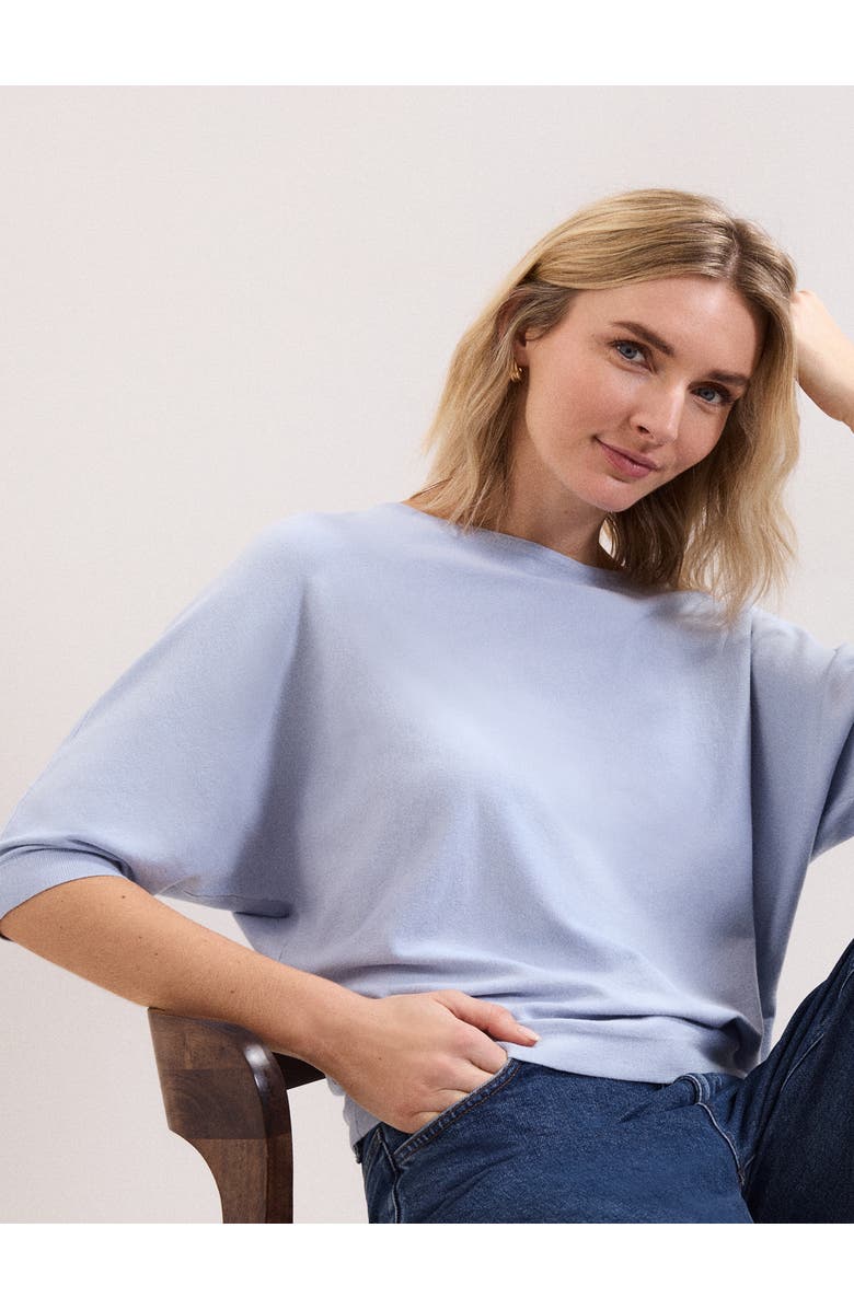 Phase Eight Cristine Batwing Boat-Neck Knit Jumper, Alternate, color, Blue