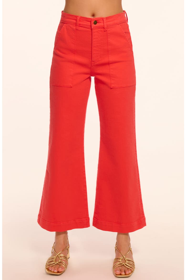 Clifford Crop Flare Leg Pants, Alternate, color, CRIMSON