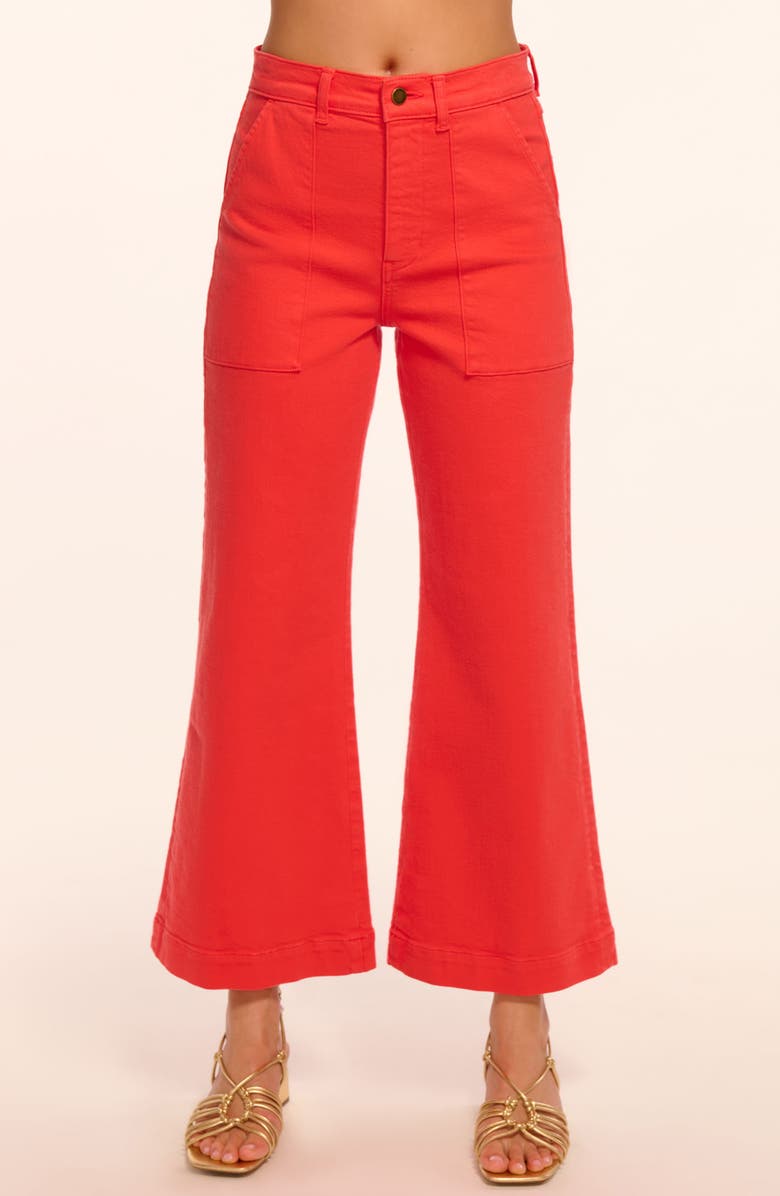 Ramy Brook Clifford Crop Flare Leg Pants, Alternate, color, Crimson