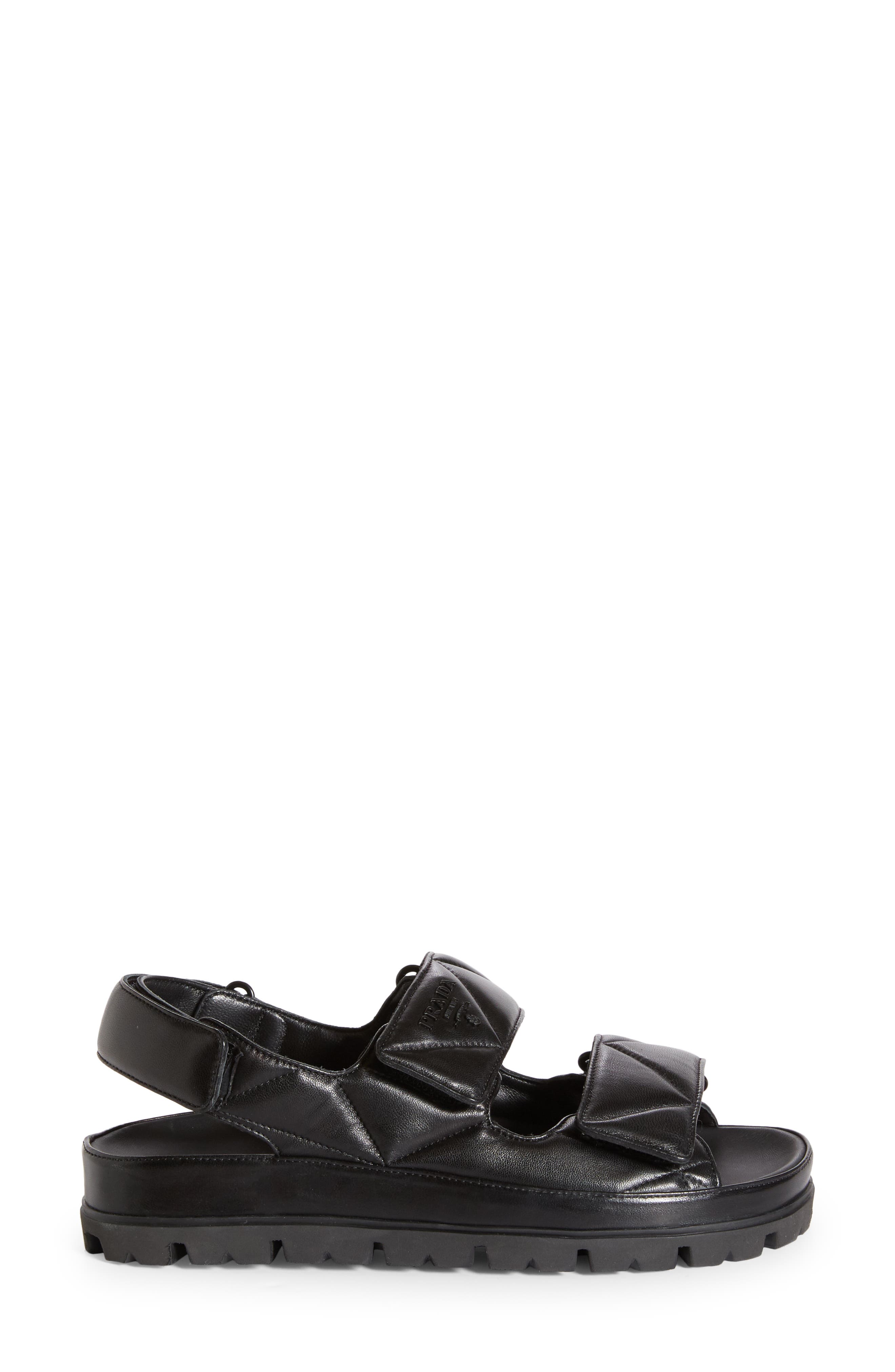 Prada Diagram Double Strap Slide Sandal, Alternate, color, 