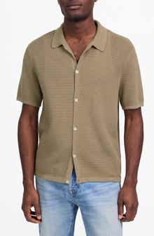 Madewell Short Sleeve Open Stitch Cotton Button-Up Shirt