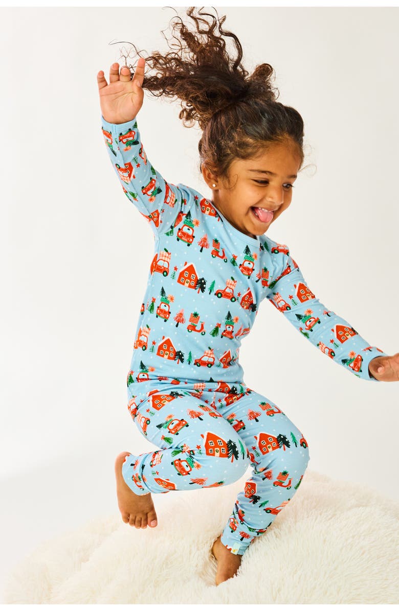 Clover Baby & Kids Long Sleeve Pajama Set - Christmas Town, Alternate, color, Christmas Town