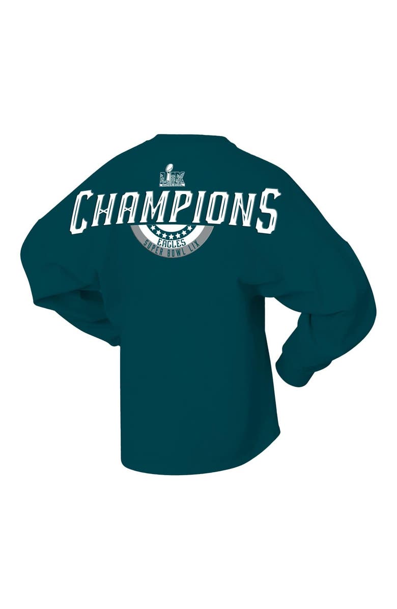 FANATICS Women's Fanatics  Midnight Green Philadelphia Eagles Super Bowl LIX Champions Lace-Up Spirit Jersey Long Sleeve T-Shirt, Alternate, color, 