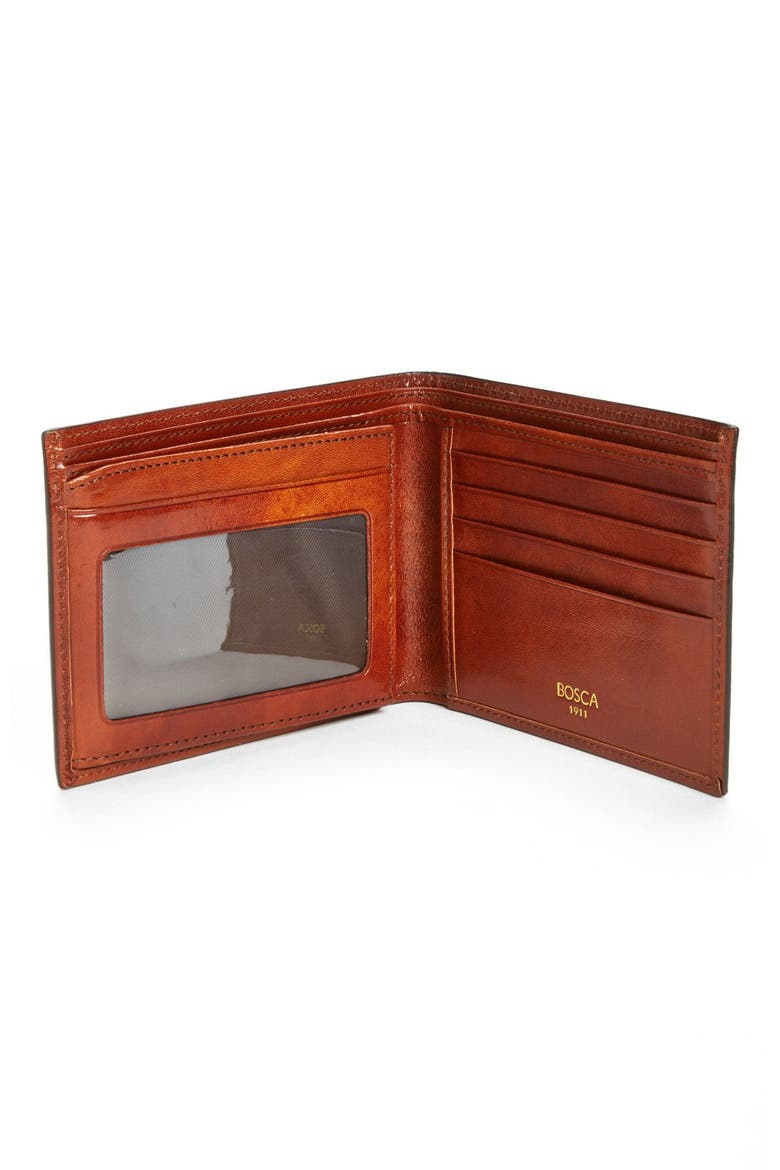 ID Flap Leather Wallet, Alternate, color, AMBER