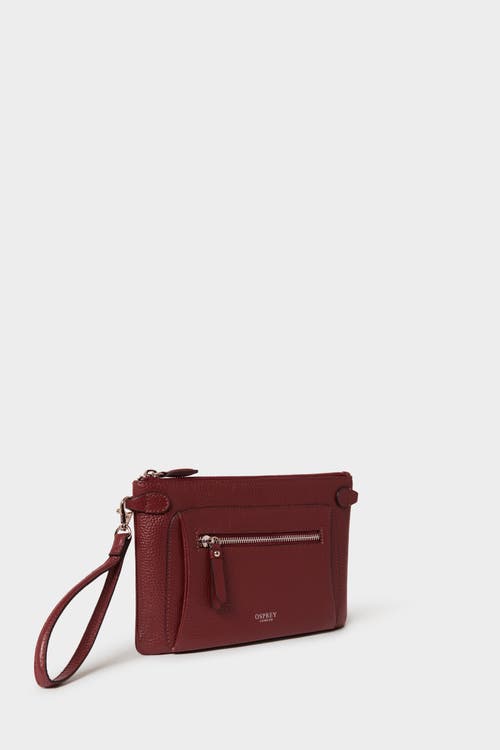 Osprey London The Ruby Leather Crossbody Bag In Burgundy