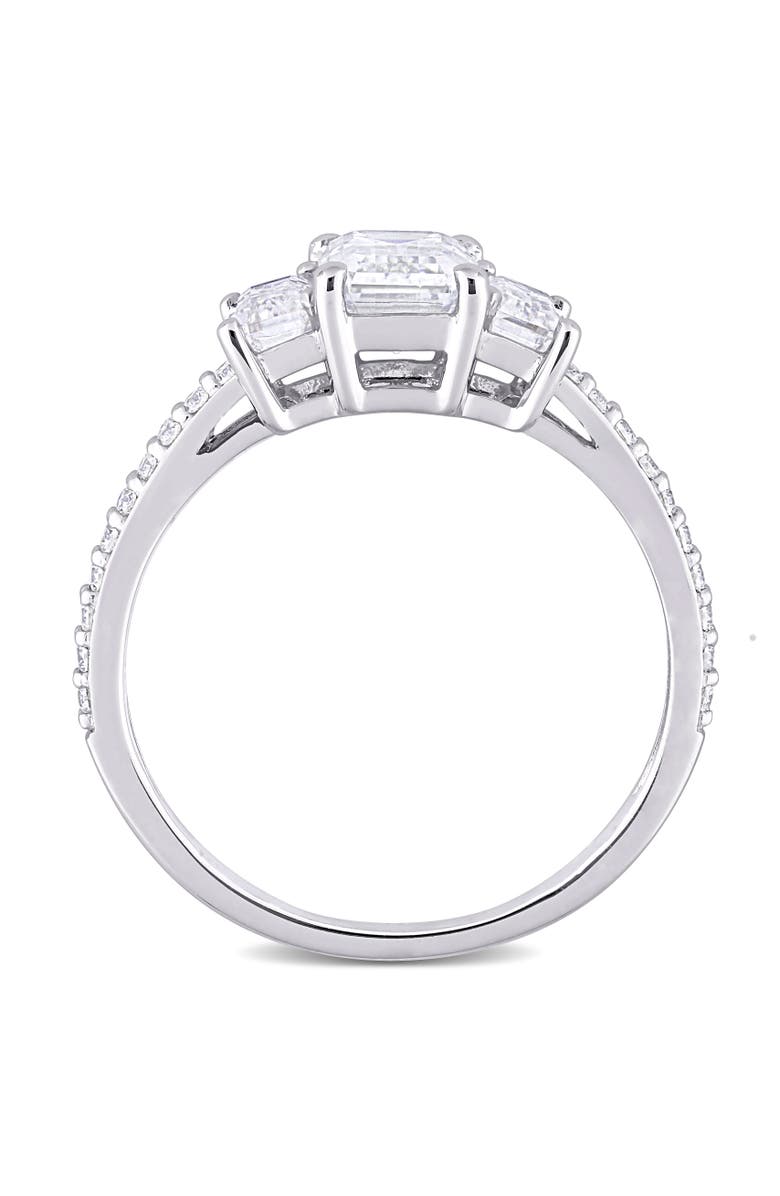 Julianna B. Moissanite 3-Stone Engagement Ring, Alternate, color, 10K White Gold