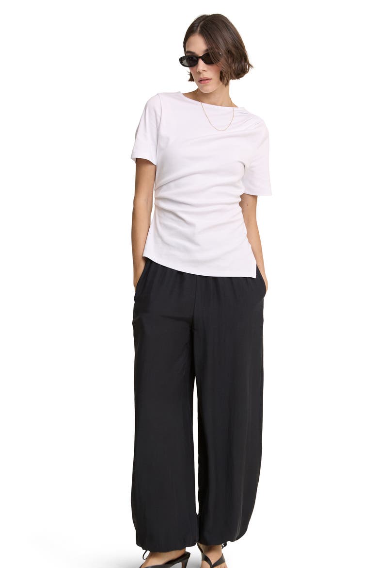 Violet Cuffed Wide Leg Trousers, Alternate, color, BLACK