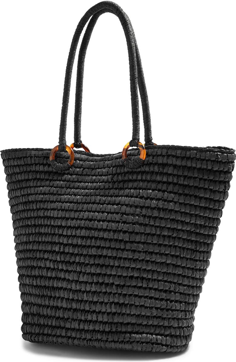 Topshop Franka Straw Ring Tote Bag, Alternate, color,