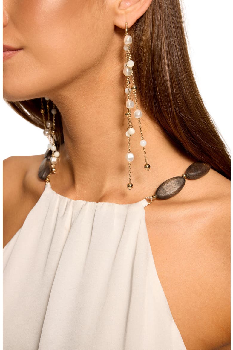 Ayla Bead Detail Layered Top, Alternate, color, IVORY