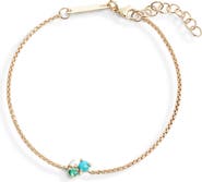 Zoë Chicco 14K Gold Mixed Stone & Diamond Cluster Pendant Box Chain Bracelet