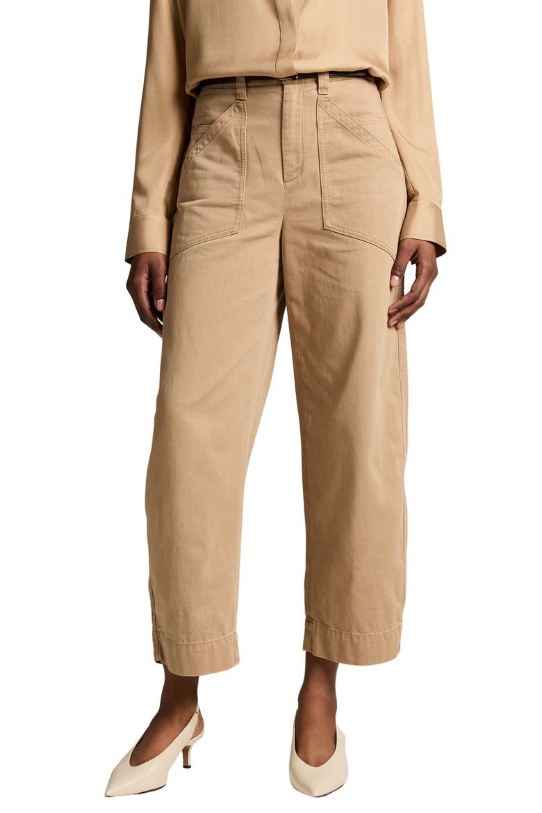Washed Cotton Mid Rise Utility Pants, Main, color, CARMELLO
